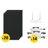 Complete 11.2kW DIY solar grid-tie kit with 28 REC 405W solar panels, Hoymiles micro inverters, and roof mount kit. Ideal for homes with 200A panels. Includes all necessary components. Ships across Canada